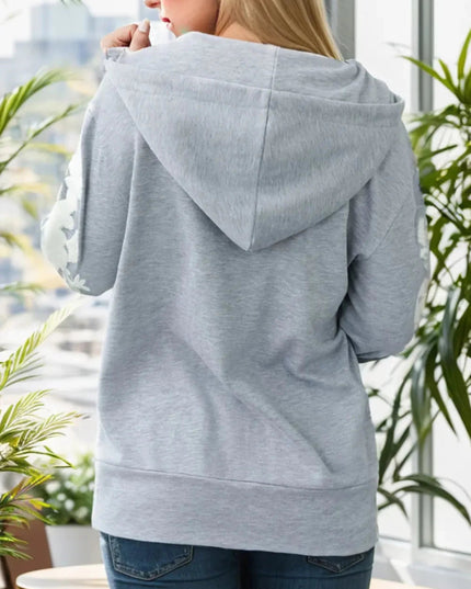 Half Zip Drawstring Hoodie with Pocket - Trendsi