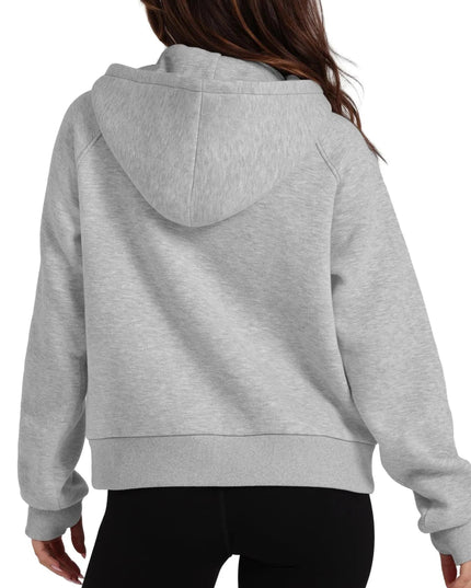 Half - Zip Hoodie with Kangaroo Pocket - Trendsi