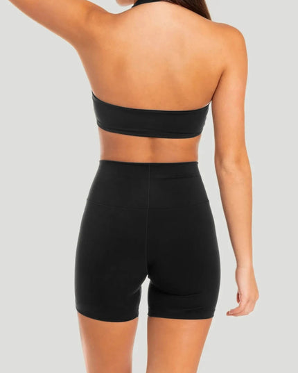 Halter Neck Cami and Shorts Active Set - Trendsi