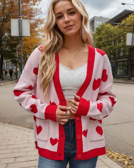 Heart Button Up Cardigan