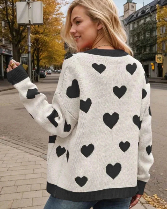 Heart Button Up Cardigan