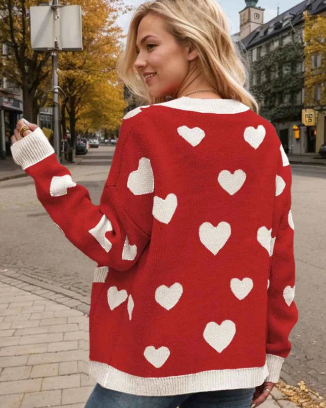 Heart Button Up Cardigan