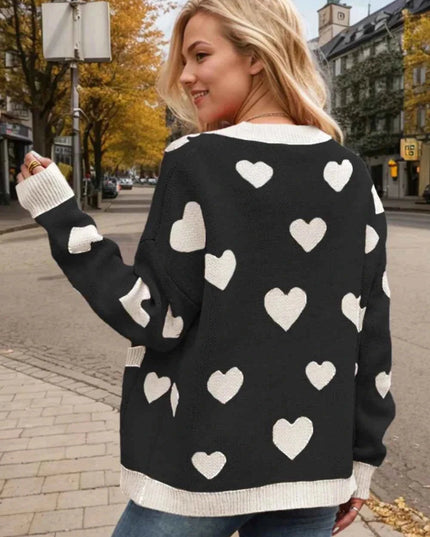 Heart Button Up Cardigan