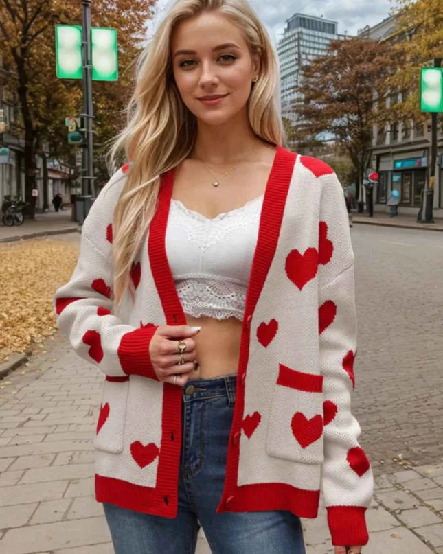 Heart Button Up Cardigan