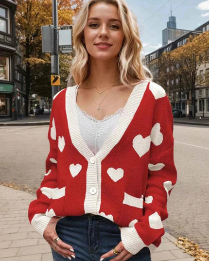 Heart Button Up Cardigan