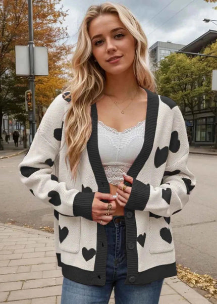Heart Button Up Cardigan