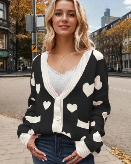 Heart Button Up Cardigan