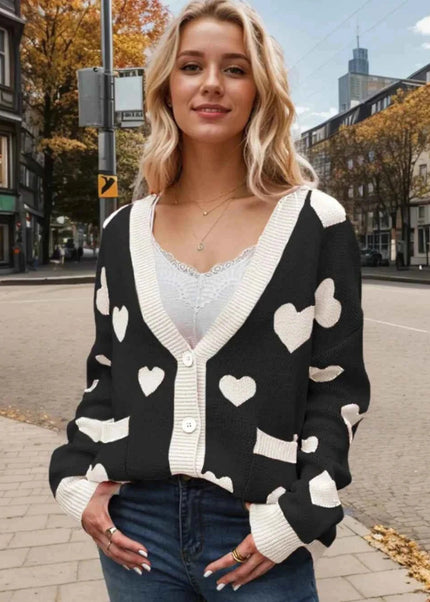 Heart Button Up Cardigan