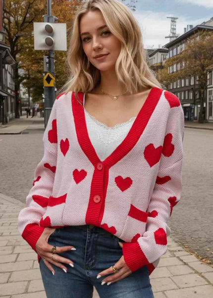 Heart Button Up Cardigan