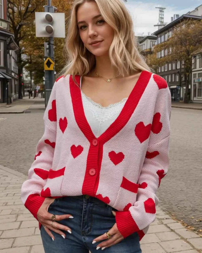 Heart Button Up Cardigan