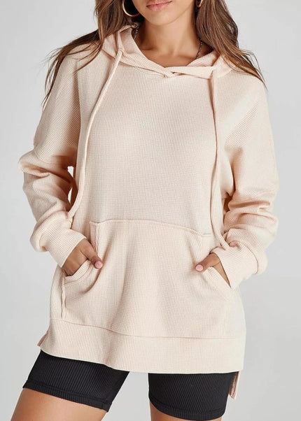 High - Low Hoodie with Kangaroo Pocket - Trendsi