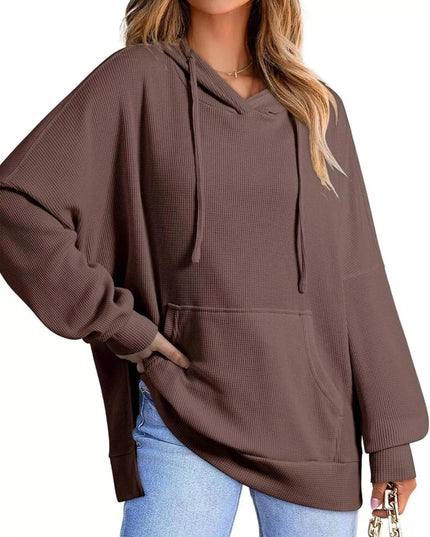High - Low Hoodie with Kangaroo Pocket - Trendsi