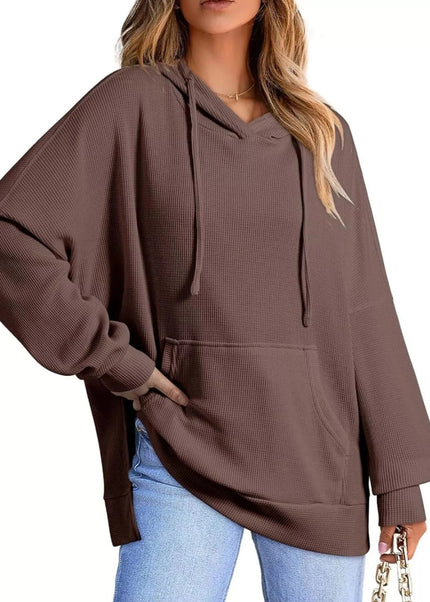 High - Low Hoodie with Kangaroo Pocket - Trendsi
