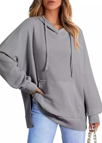 High - Low Hoodie with Kangaroo Pocket - Trendsi
