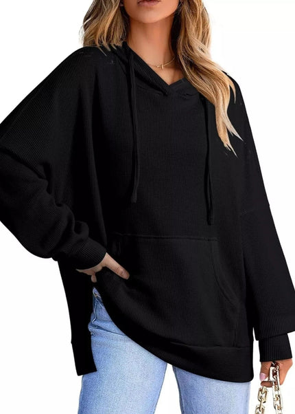 High - Low Hoodie with Kangaroo Pocket - Trendsi