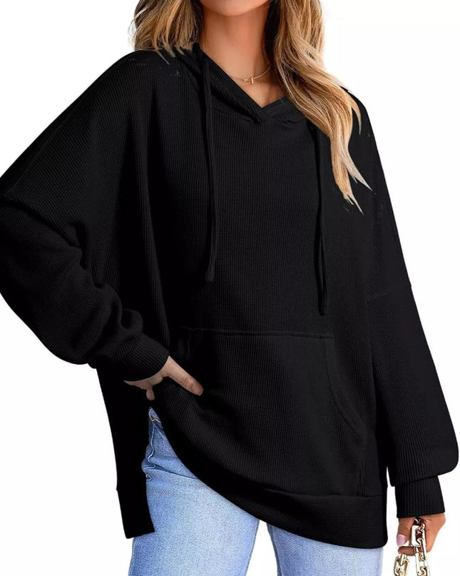 High - Low Hoodie with Kangaroo Pocket - Trendsi