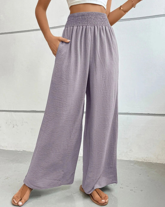 High - Waisted Wide Leg Pants - Trendsi