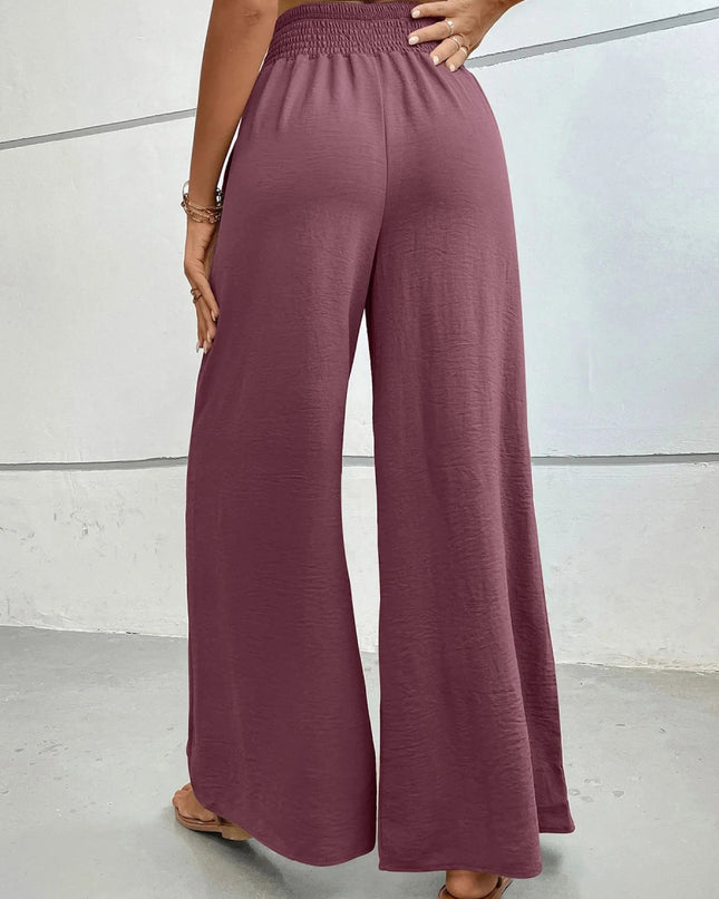 High - Waisted Wide Leg Pants - Trendsi