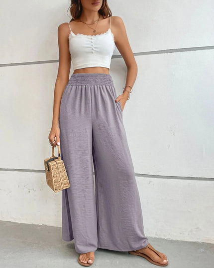 High - Waisted Wide Leg Pants - Trendsi