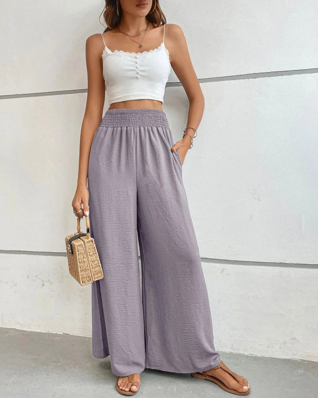 High - Waisted Wide Leg Pants - Trendsi