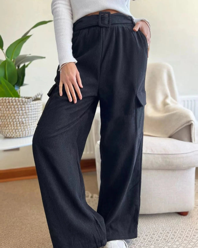 High - Waisted Wide - Leg Pants - Trendsi