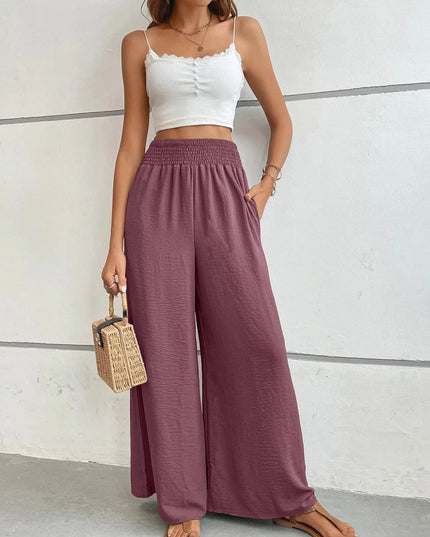 High - Waisted Wide Leg Pants - Trendsi