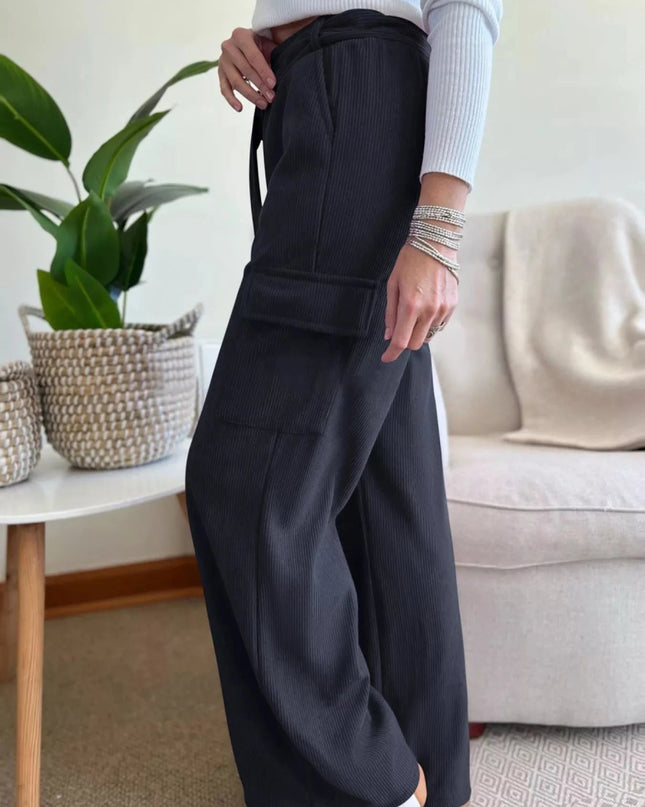 High - Waisted Wide - Leg Pants - Trendsi