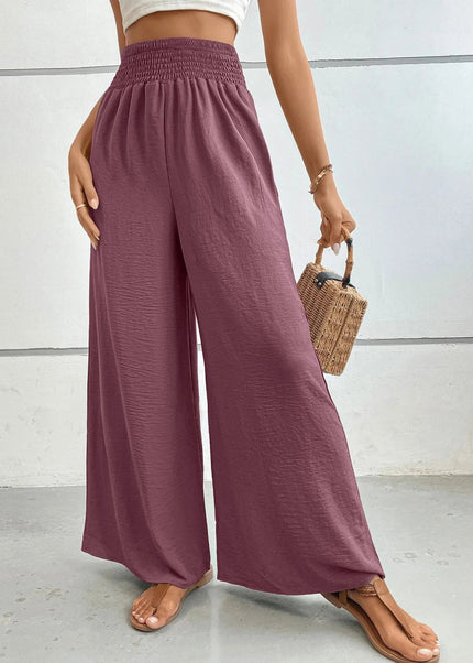 High - Waisted Wide Leg Pants - Trendsi