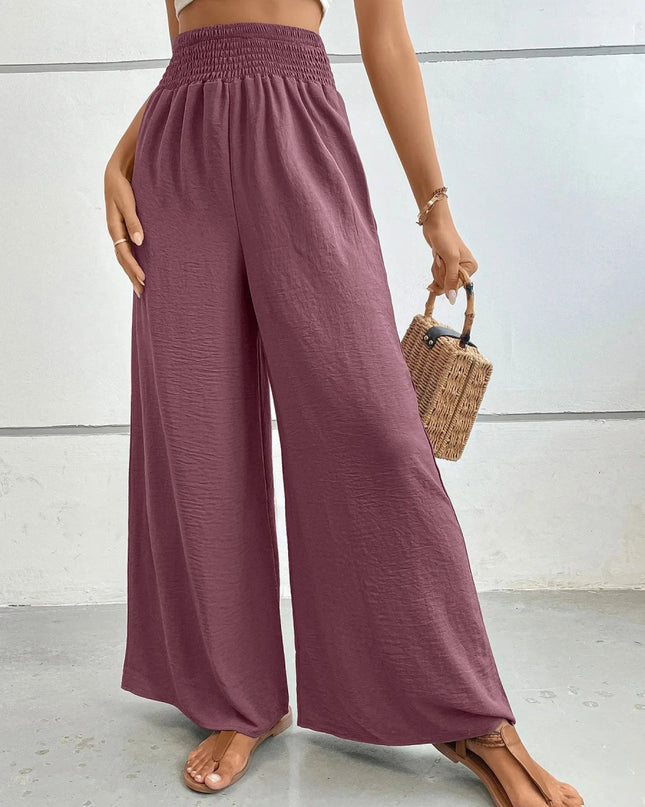 High - Waisted Wide Leg Pants - Trendsi
