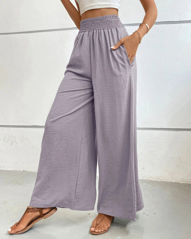 High - Waisted Wide Leg Pants - Trendsi