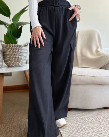 High - Waisted Wide - Leg Pants - Trendsi