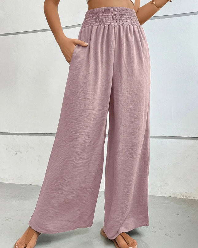 High - Waisted Wide Leg Pants - Trendsi