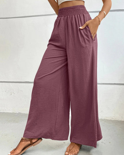High - Waisted Wide Leg Pants - Trendsi