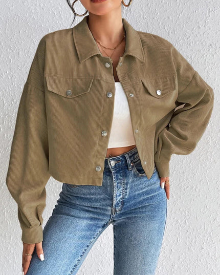 Honey Snap Down Long Sleeve Jacket - Trendsi