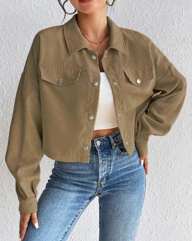 Honey Snap Down Long Sleeve Jacket - Trendsi