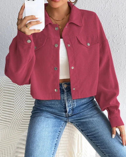 Honey Snap Down Long Sleeve Jacket - Trendsi