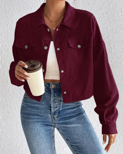 Honey Snap Down Long Sleeve Jacket - Trendsi