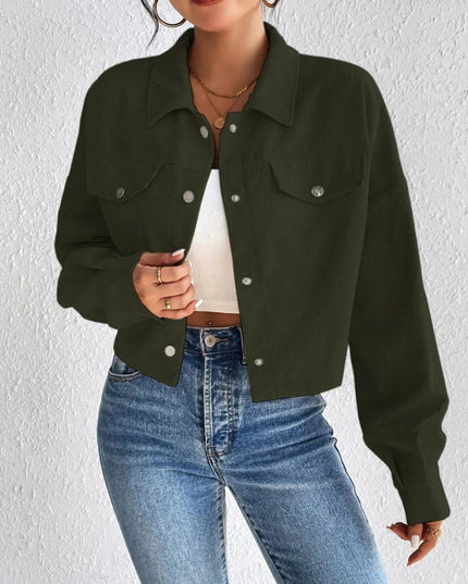 Honey Snap Down Long Sleeve Jacket - Trendsi