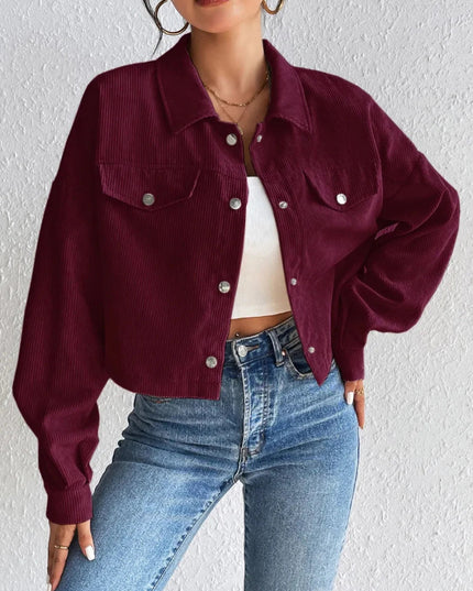 Honey Snap Down Long Sleeve Jacket - Trendsi