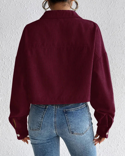 Honey Snap Down Long Sleeve Jacket - Trendsi