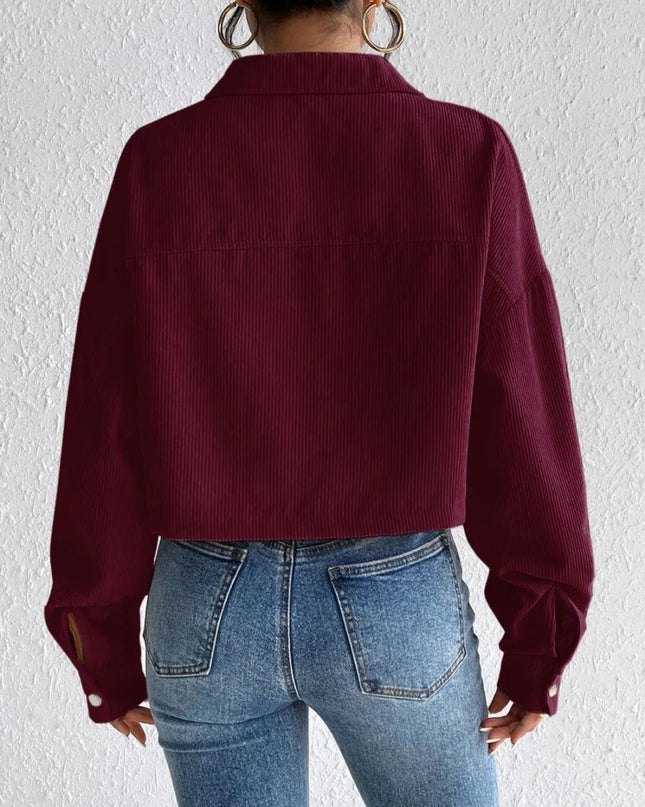 Honey Snap Down Long Sleeve Jacket - Trendsi