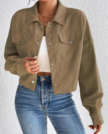 Honey Snap Down Long Sleeve Jacket - Trendsi