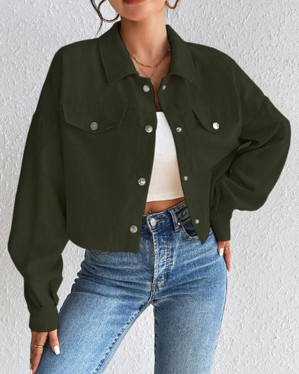 Honey Snap Down Long Sleeve Jacket - Trendsi