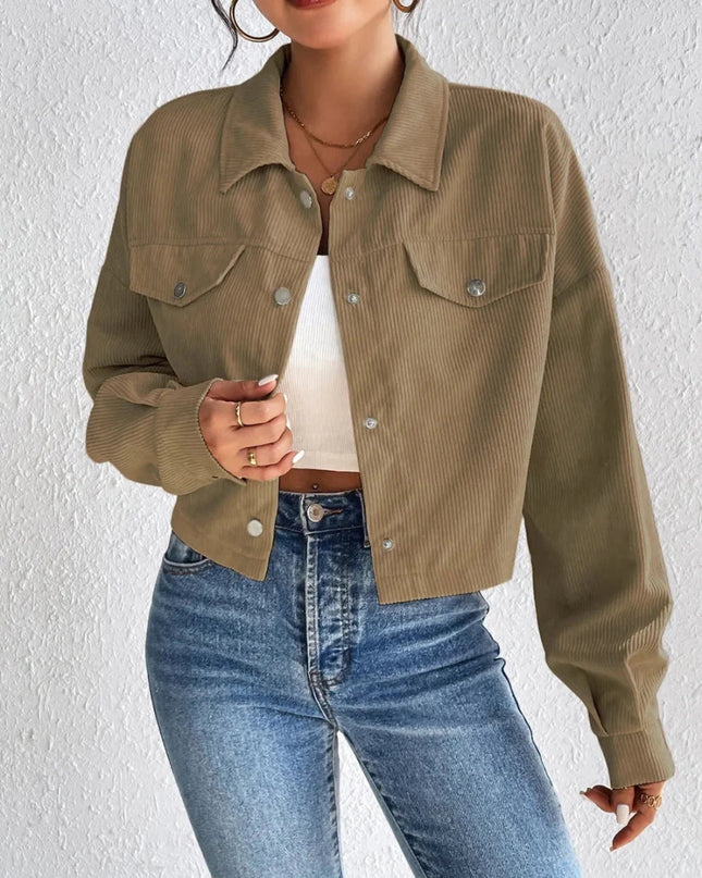 Honey Snap Down Long Sleeve Jacket - Trendsi