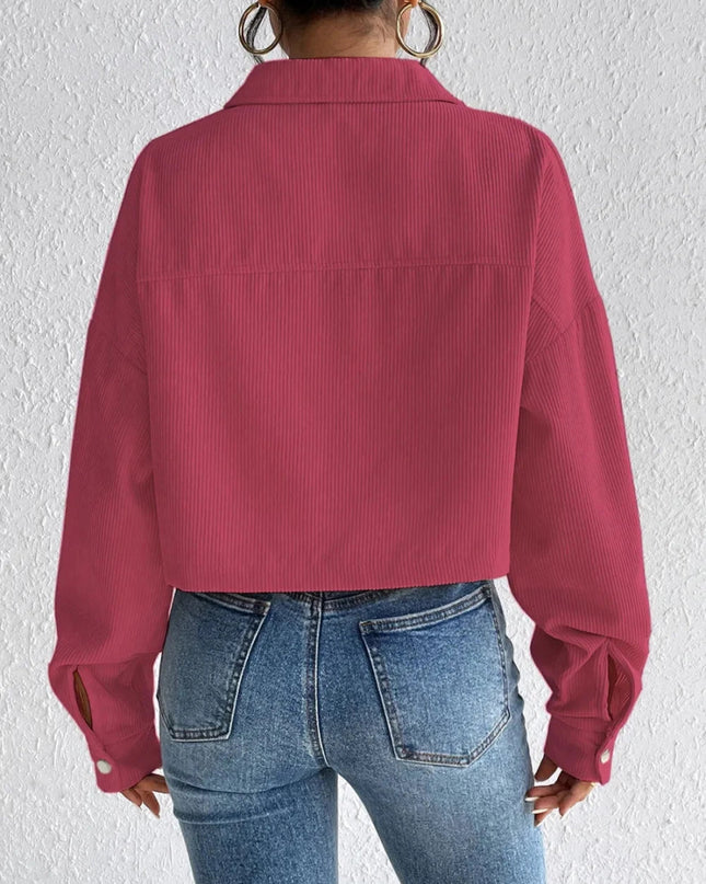 Honey Snap Down Long Sleeve Jacket - Trendsi