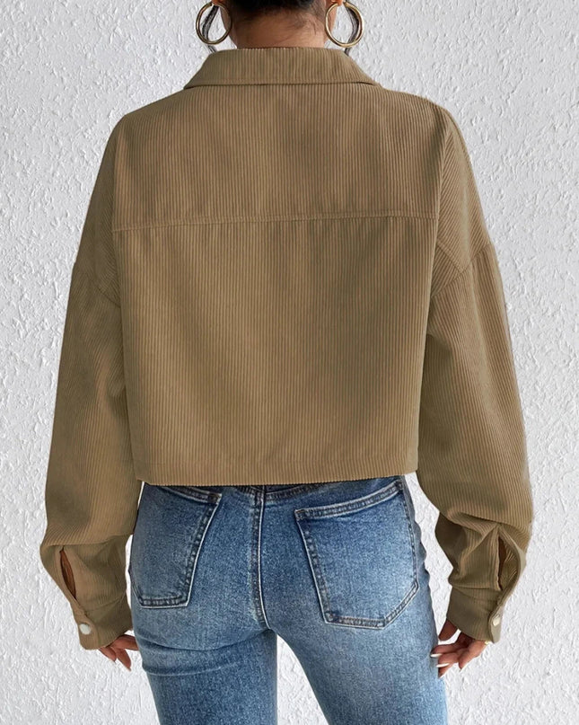 Honey Snap Down Long Sleeve Jacket - Trendsi