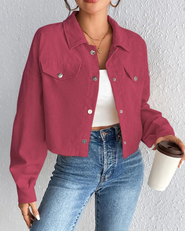 Honey Snap Down Long Sleeve Jacket - Trendsi