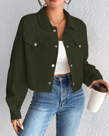 Honey Snap Down Long Sleeve Jacket - Trendsi