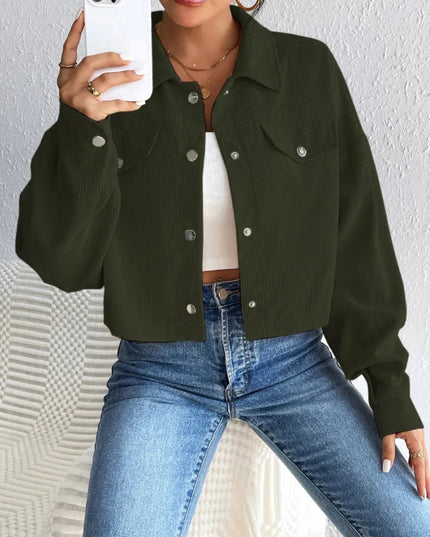 Honey Snap Down Long Sleeve Jacket - Trendsi