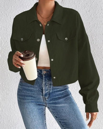 Honey Snap Down Long Sleeve Jacket - Trendsi